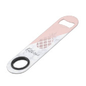 エレガントなばら色の金ゴールドのグリッターの白い大理石の赤面のピンク スピード栓抜き (正面アングル)