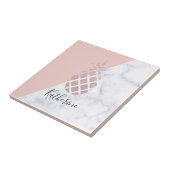 エレガントなばら色の金ゴールドのグリッターの白い大理石の赤面のピンク タイル (側面)