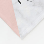 エレガントなばら色の金ゴールドのグリッターの白い大理石の赤面のピンク フリースブランケット (角)