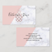 エレガントなばら色の金ゴールドのグリッターの白い大理石の赤面のピンク 名刺 (正面/裏面)