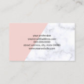 エレガントなばら色の金ゴールドのグリッターの白い大理石の赤面のピンク 名刺 (裏面)