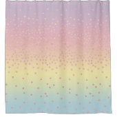 エレガントなばら色の金ゴールドのグリッターの紙吹雪は勾配に点を打ちます シャワーカーテン (正面)