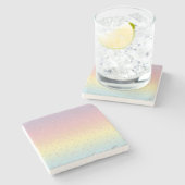 エレガントなばら色の金ゴールドのグリッターの紙吹雪は勾配に点を打ちます ストーンコースター (横)