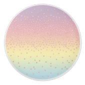 エレガントなばら色の金ゴールドのグリッターの紙吹雪は勾配に点を打ちます セラミックノブ (正面)