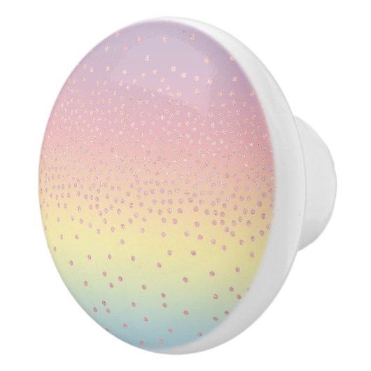 エレガントなばら色の金ゴールドのグリッターの紙吹雪は勾配に点を打ちます セラミックノブ (右)