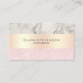 エレガントなばら色の金ゴールドのグリッター及び大理石のイベント・プランナ 名刺