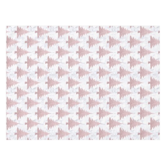 エレガントなばら色の金ゴールドのグリッター及び大理石のクリスマスツリー テーブルクロス (正面(横))