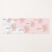 エレガントなばら色の金ゴールドのグリッター及び白い大理石パターン ヨガマット (正面(横))