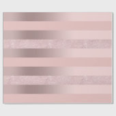 エレガントなばら色の金ゴールドのグリッター及び赤面のピンクのストライブ柄 ラッピングペーパー (フラット)