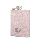 エレガントなばら色の金ゴールドのグリッター フラスク (左)