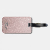 エレガントなばら色の金ゴールドのグリッター ラゲッジタグ (裏面横)