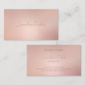 エレガントなばら色の金ゴールドのシックで粋なテンプレートのモダン 名刺 (正面/裏面)
