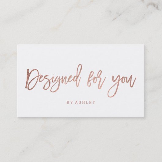 エレガントなばら色の金ゴールドのタイポグラフィをあなたのために設計されている 名刺 (正面)