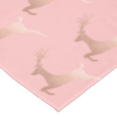 エレガントなばら色の金ゴールドのピンクのクリスマスのトナカイパターン テーブルクロス (アングル)
