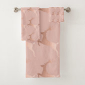エレガントなばら色の金ゴールドのピンクのクリスマスのトナカイパターン バスタオルセット (インサイチュ)
