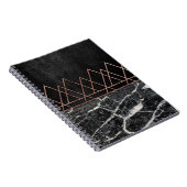 エレガントなばら色の金ゴールドの三角形及び黒く及び白い大理石 ノートブック (右側)