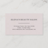 エレガントなばら色の金ゴールドの化粧のスタイリストの名刺 名刺 (裏面)