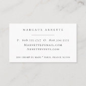 エレガントなばら色の金ゴールドの植物のロゴのボルドー 名刺 (裏面)