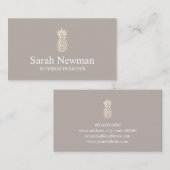 エレガントなばら色の金ゴールドの灰色のパイナップルインテリア・デザイナー 名刺 (正面/裏面)