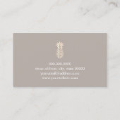 エレガントなばら色の金ゴールドの灰色のパイナップルインテリア・デザイナー 名刺 (裏面)