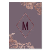 エレガントなばら色の金ゴールドの花の紫色の藤色のテーブル数 テーブルナンバー (裏面)