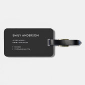 エレガントなばら色の金ゴールドの赤面のピンクの銅の黒のストリップ ラゲッジタグ (裏面横)