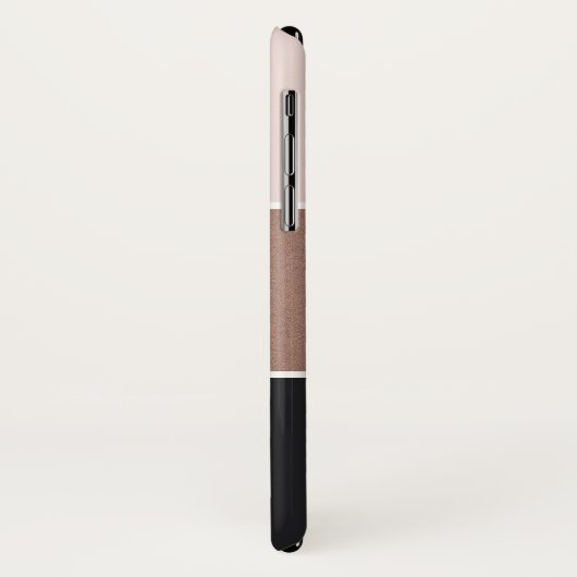 エレガントなばら色の金ゴールドの赤面のピンクの銅の黒のストリップ Case-Mate iPhoneケース (裏面/左)