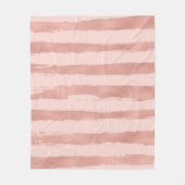 エレガントなばら色の金ゴールドの金属手塗りは縞で飾ります フリースブランケット (正面)