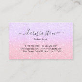 エレガントなばら色の金ゴールド及びバイオレットのグリッターのメーキャップアーティスト 名刺 (裏面)