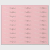 エレガントなばら色の金ゴールド及びピンクのメリークリスマスパターン ラッピングペーパー (フラット)