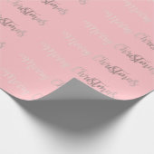 エレガントなばら色の金ゴールド及びピンクのメリークリスマスパターン ラッピングペーパー (角)