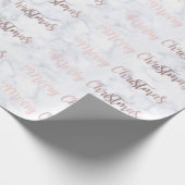 エレガントなばら色の金ゴールド及び大理石のメリークリスマスパターン ラッピングペーパー (角)