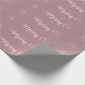 エレガントなばら色の金ゴールド及び紫色のメリークリスマスパターン ラッピングペーパー (角)