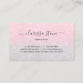 エレガントなばら色の金ゴールド及び銀のグリッターのメーキャップアーティスト 名刺 (裏面)