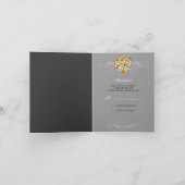 エレガントなひまわりとデイジーのブーケ 出欠確認 招待状 (内部)