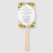 エレガントなひまわりとユーカリのウェディングプログラム ハンドファン (正面)