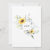 エレガントなひまわりとユーカリのエンゲージメントパーティー 招待状 (裏面)