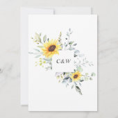 エレガントなひまわりとユーカリのエンゲージメントパーティー 招待状 (裏面)
