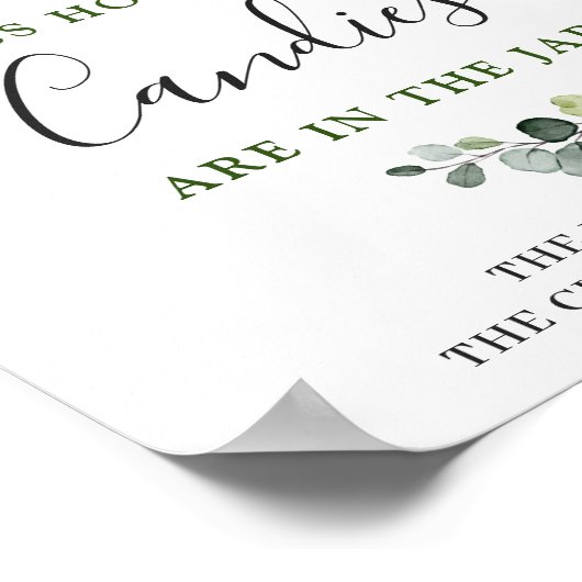 エレガントなひまわりとユーカリのブライダルシャワーポスター ポスター (角)