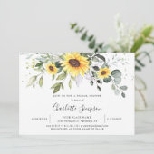 エレガントなひまわりとユーカリのブライダルシャワー 招待状 (スタンド正面)