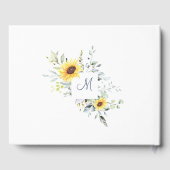 エレガントなひまわりとユーカリの葉のブライダルシャワー ゲストブック (裏面)