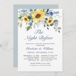 エレガントなひまわりとユーカリの顔合わせの食事会 招待状