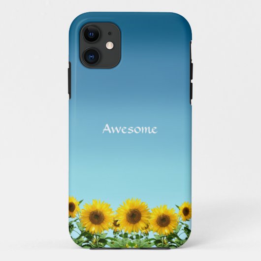 エレガントなひまわりと空色の背景 Case-Mate iPhoneケース (裏面)