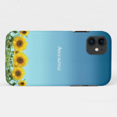 エレガントなひまわりと空色の背景 Case-Mate iPhoneケース (裏面(横))