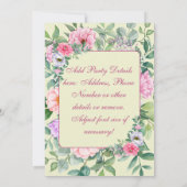 エレガントなひまわりと青いアジサイ 招待状 (裏面)