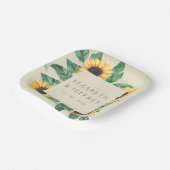 エレガントなひまわりの庭園 フローラル ウェディング ペーパープレート (傾斜あり)