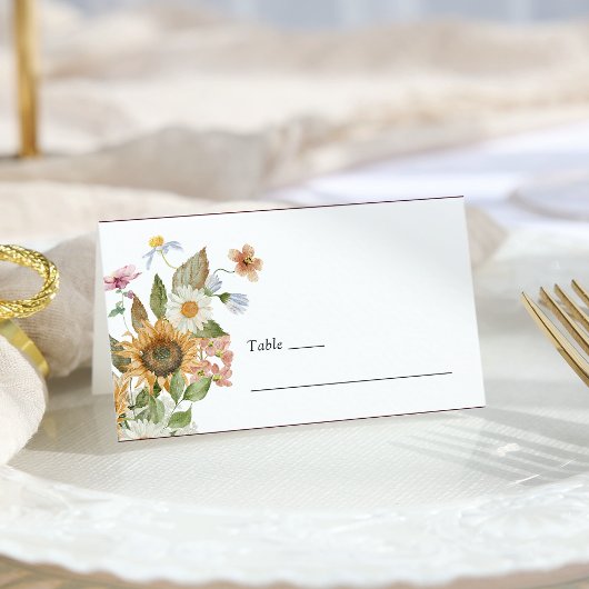 エレガントなひまわりの結婚式 プレイスカード