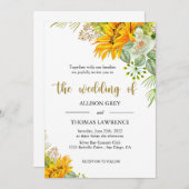 エレガントなひまわりウェディング 招待状 (正面/裏面)