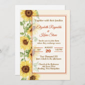 エレガントなひまわりウェディング 招待状 (正面/裏面)