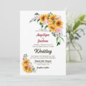 エレガントなひまわりウェディング 招待状 (スタンド正面)